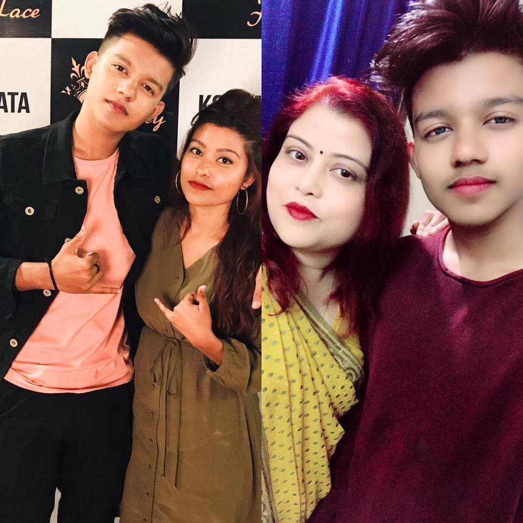 Riyaz Afreen With His Mother And Sister