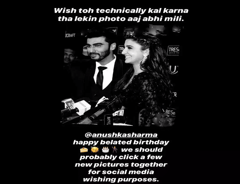 Arjun Kapoor REVEALS the re Arjun Kapoor REVEALS the reason why he couldn't wish Anushka Sharma on her birthday yesterday