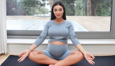 Amy Jackson does yoga amid nature
