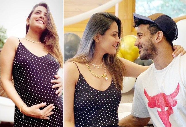 Anita Hasanandani shared a photo while flaunting her baby bump in black monokini